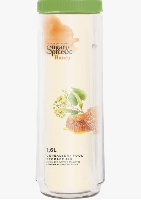 Банка для сыпучих продуктов Sugar&Spice Honey 1,6л фисташка